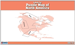 Labels for Puzzle Map of North America