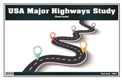 USA Major Highways Study Task Cards (Printed)