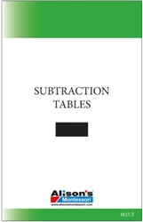 Subtraction Table (Printed)
