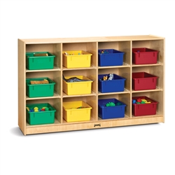 Montessori Materials - 12 Tub Large Mobile Unit - with Colored Tubs