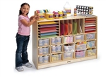 Montessori Materials- 15 Tray Sectional Mobile Cubbie without trays