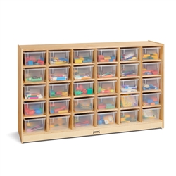 Montessori Materials - 30 Tray Mobile Cubbies with Clear Trays