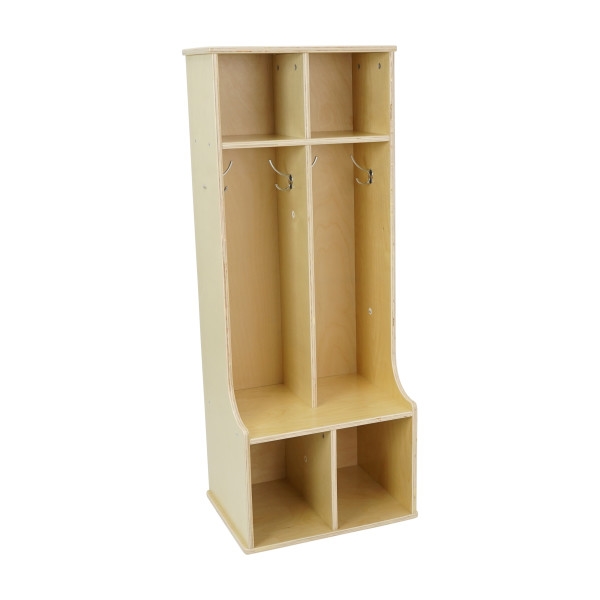 Upper Cubbies Montessori Materials : Birch 2-Section Locker with Upper Cubbies