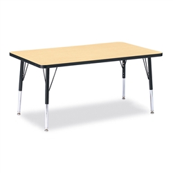 Montessori Materials - Rectangle Activity Table - 30" X 48", E-height - Maple/Black/Black