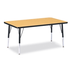 Montessori Materials - Rectangle Activity Table - 30" X 48", E-height - Oak/Black/Black