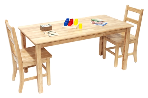 24" x 48" Solid Classroom Table (Rubberwood)