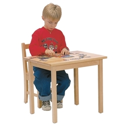 24" x 24" Solid Birch Classroom Table (Solid Wood Top)