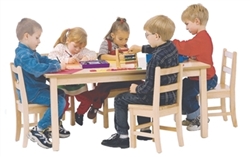 24" x 36" Solid Birch Classroom Table (Solid Wood Top)