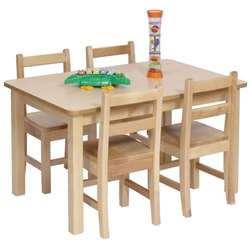 24" x 48" Solid Birch Classroom Table (Solid Wood Top)