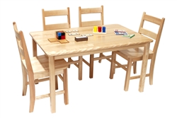 30" x 48" Solid Birch Classroom Table (Solid Wood Top) - Rectangular