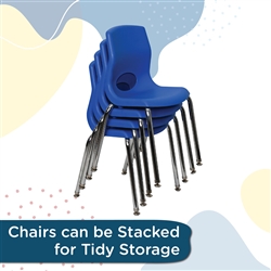 MyPosture Plus 10 Chair 4 Pack - Blue with Chrome Legs
