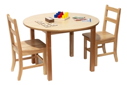 36'' Solid Birch Classroom Table (Solid Wood Top) - Round