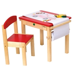 Montessori Materials - Art Table & Chair Set - Red