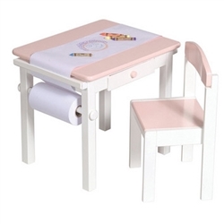 Montessori Materials - Art Table & Chair Set - Pink