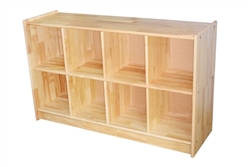 Rubber Wood Shelf with 8 Compartments