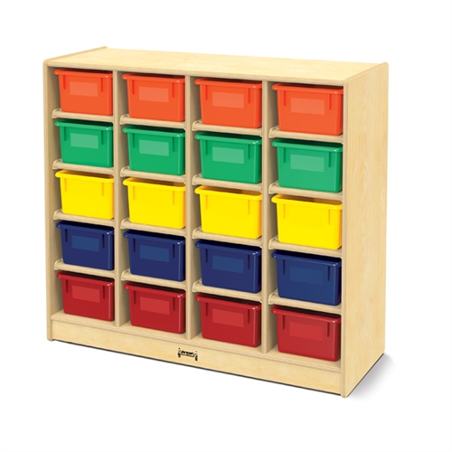 Montessori Materials- 20 Tray Mobile Storage (w/colored trays)