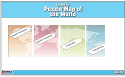 Labels for Puzzle Map of the World