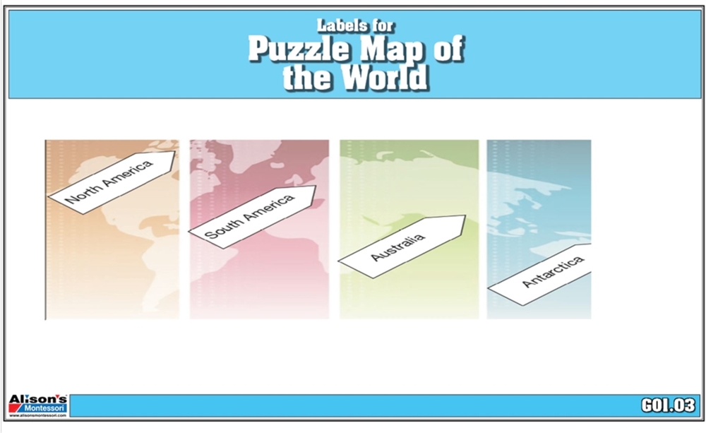  Labels for Puzzle Map of the World