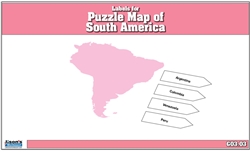 Labels for Puzzle Map of South America