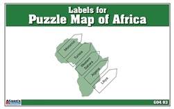 Labels for Puzzle Map of Africa