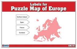 Labels for Puzzle Map of Europe