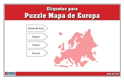 Labels for Puzzle Map of Europe (Spanish)