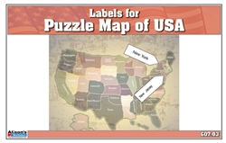 Labels for Puzzle Map of USA
