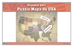 Labels for Puzzle Map of USA (Spanish)