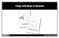 Flags with Maps of Oceania Nomenclature Cards Blackline (Printed)