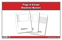 Flags of Europe Blackline Masters Three Part Cards