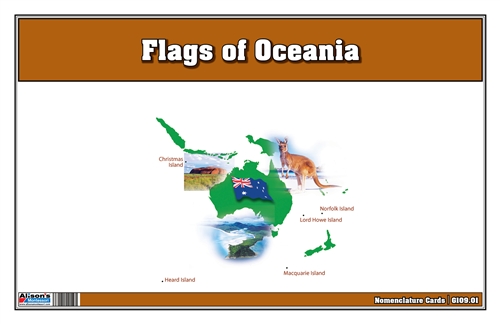 Flags of Oceania Three Part Cards (Printed)