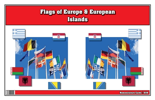 Flags of Europe Three Part Cards (Printed)
