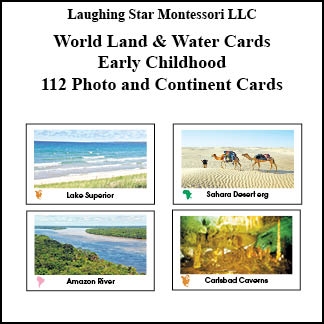 World Land and Water Plastic Cards for Ages 3-6