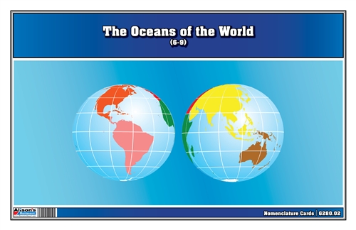 The Oceans of the World (Nomenclature Cards) (6-9)