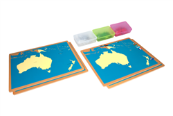 Four Maps of Australia without Cabinet (Country, Capital, Flag, & Push Pin)