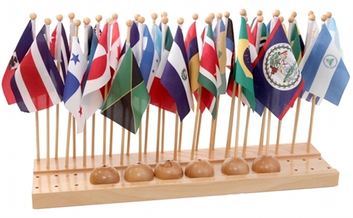 Montessori: Flag Stand of North and South America<