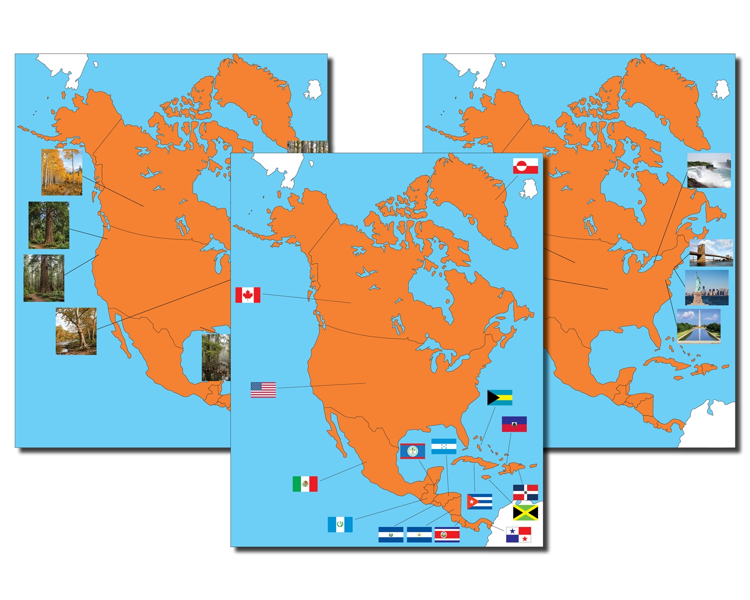 North America Continent Study - Cloth Charts