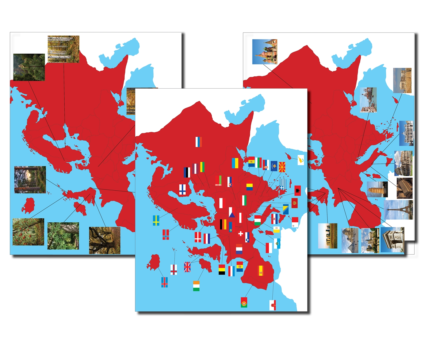 Europe Continent Study - Cloth Charts