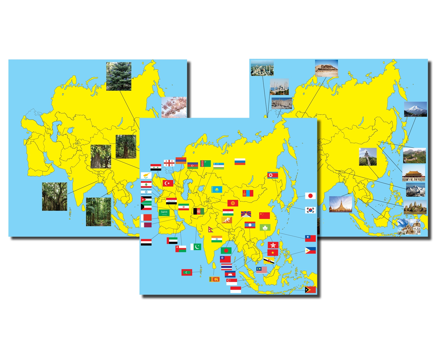 Asia Continent Study - Cloth Charts