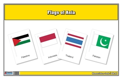Flags of Asia Three Part Cards (Printed)