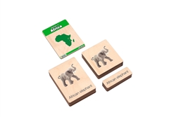 Animals of Africa Wooden Nomenclature Cards (3-6) (Printed)