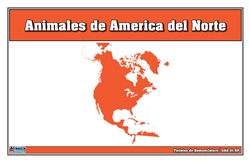 Animals of North America (Spanish) Nomenclature Cards