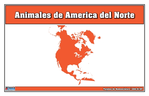 Animals of North America (Spanish) Nomenclature Cards
