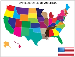 USA State Study Cloth Mute Chart