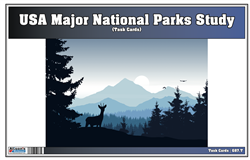 USA National Parks Study Task Cards (Printed)