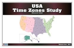 USA Time Zones Study Research Cards