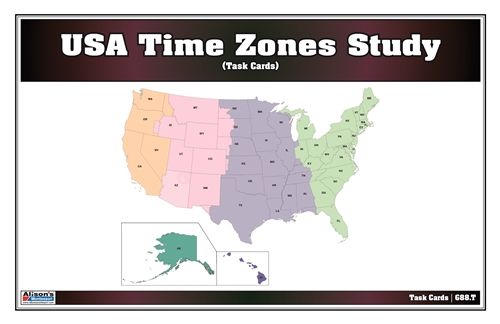 USA Time Zones Study Task Cards