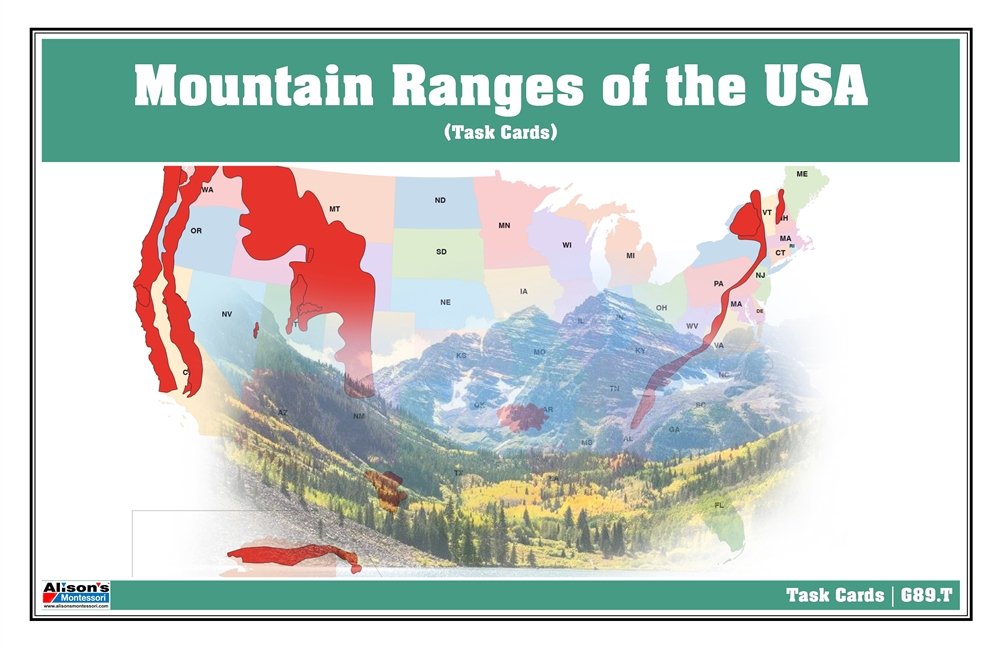 Mountain Ranges of the USA Task Cards: Geography Review & Quizzes