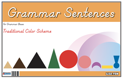 Grammar Box Sentences & Cards (Traditional Color Scheme with D'Nealian Font)
