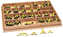Letters for Small Movable Alphabets: Yellow, Cursive